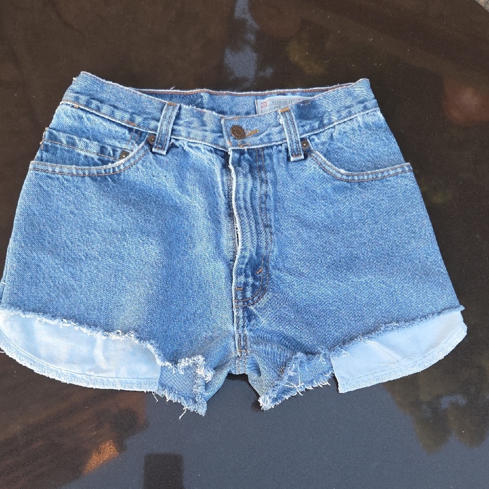 Levi's Distressed Blue Denim Shorts